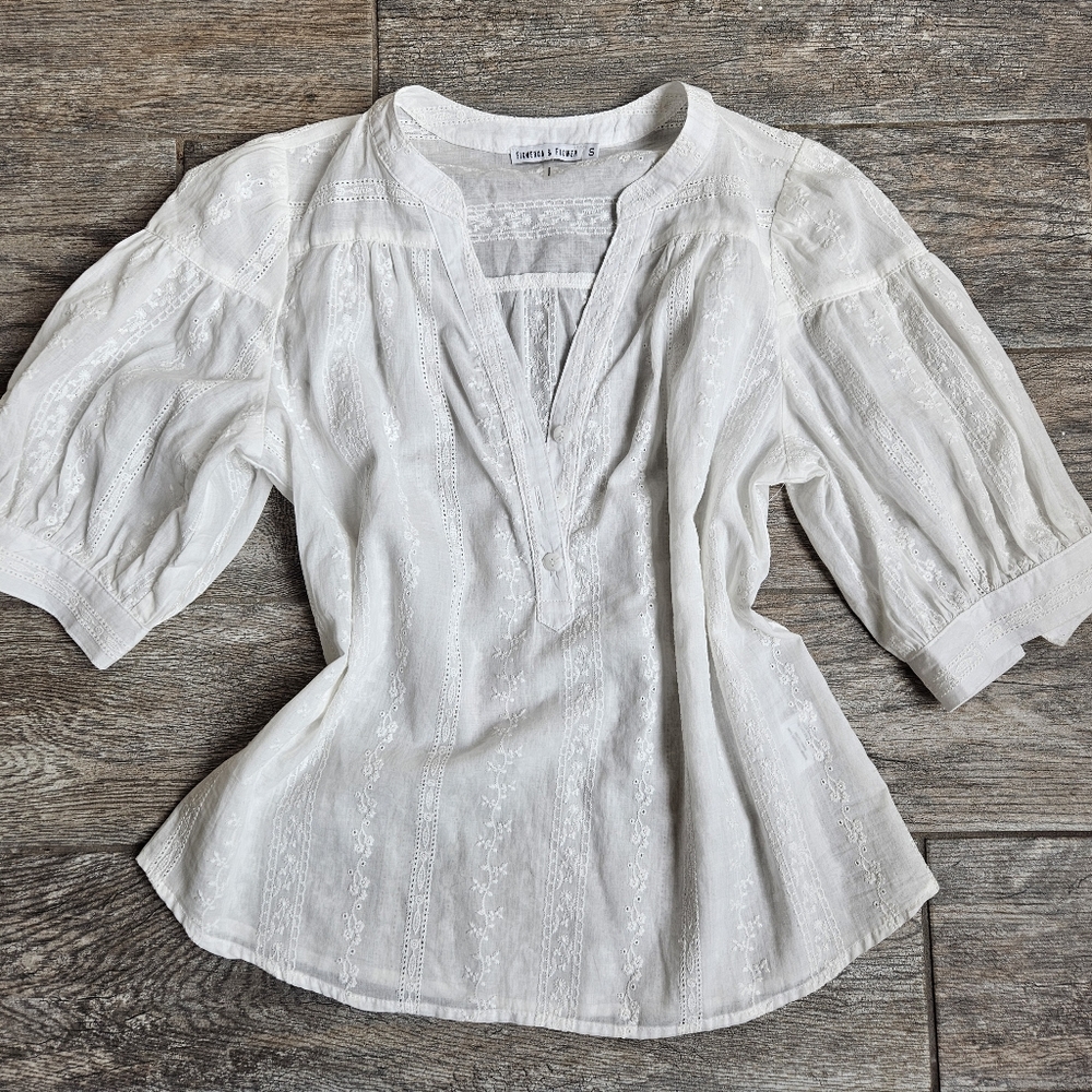 Feminine Lace Blouse with Flower Details